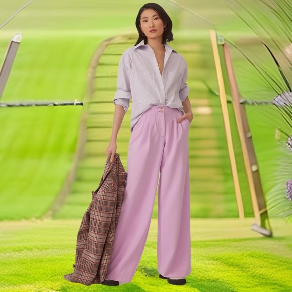 Anthropologie Pants - Anthropologie Maeve Wide-Leg Trousers in Lilac NWOT